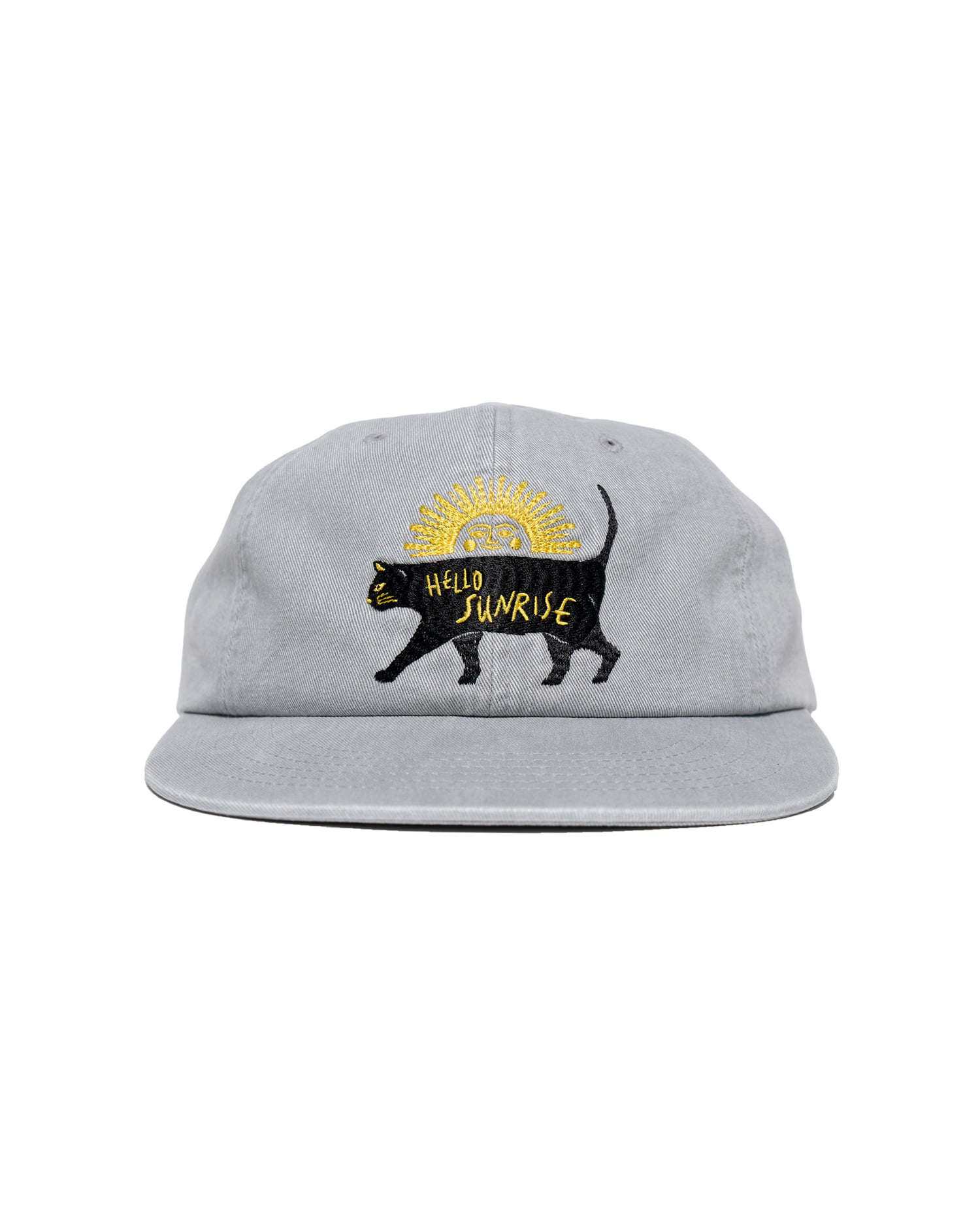 Washed VTG Cat Logo 6panel Cap_Light Gray - Hello Sunrise