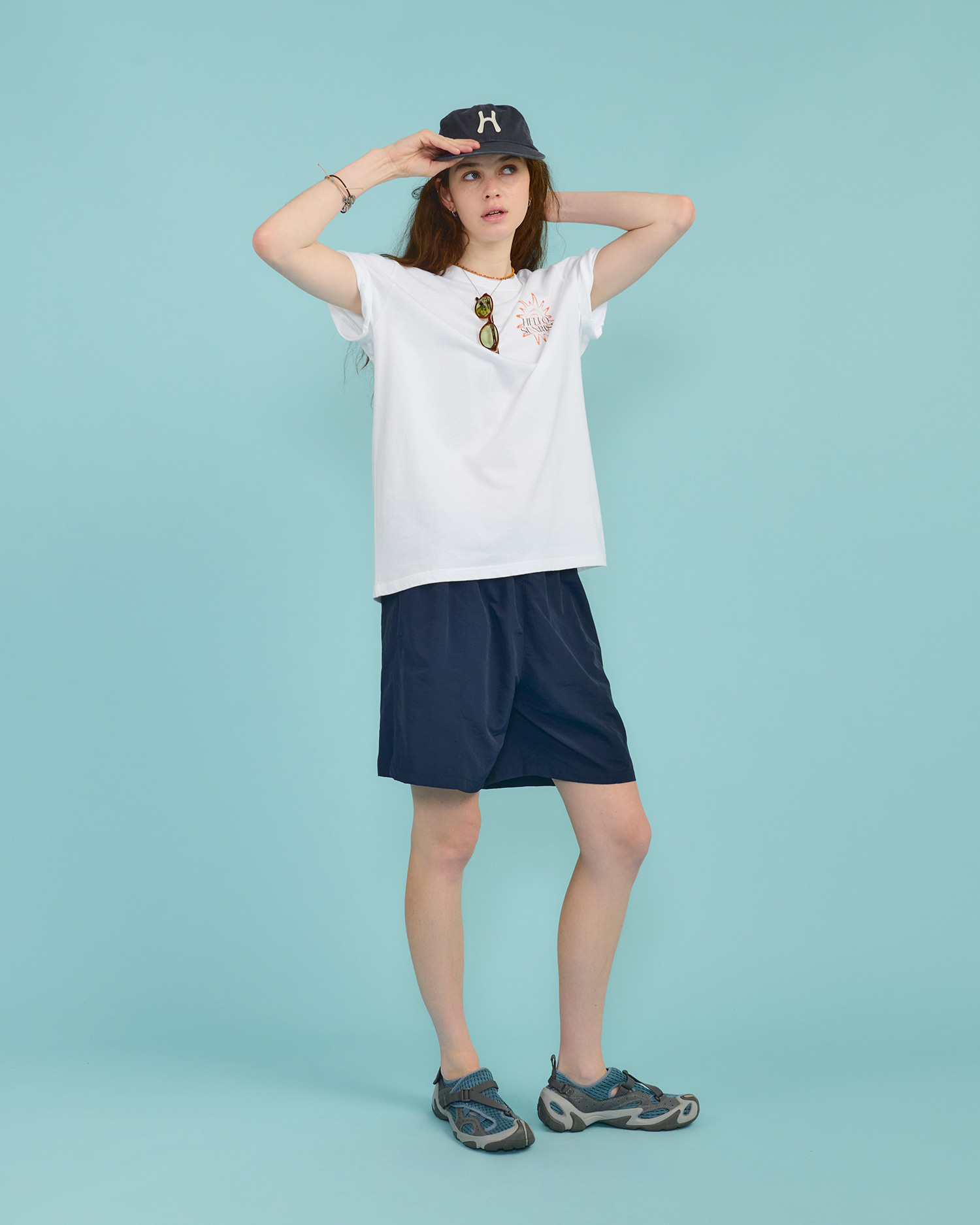 【HELLO SUNRISE】 HS Sunburst Icon Tee / 追跡付 HS Sunburst Icon Tee _White - Hello Sunrise