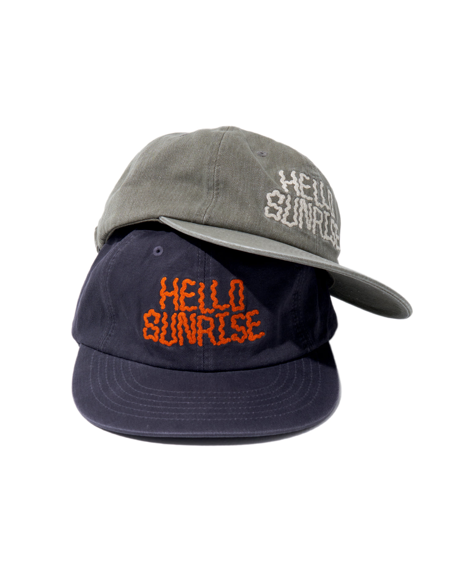 【Hello Sunrise】Washed Doodle Typo Relaxed Fit 6Panel Cap Washed Doodle Typo Relaxed Fit 6Panel Cap_Charcoal - Hello