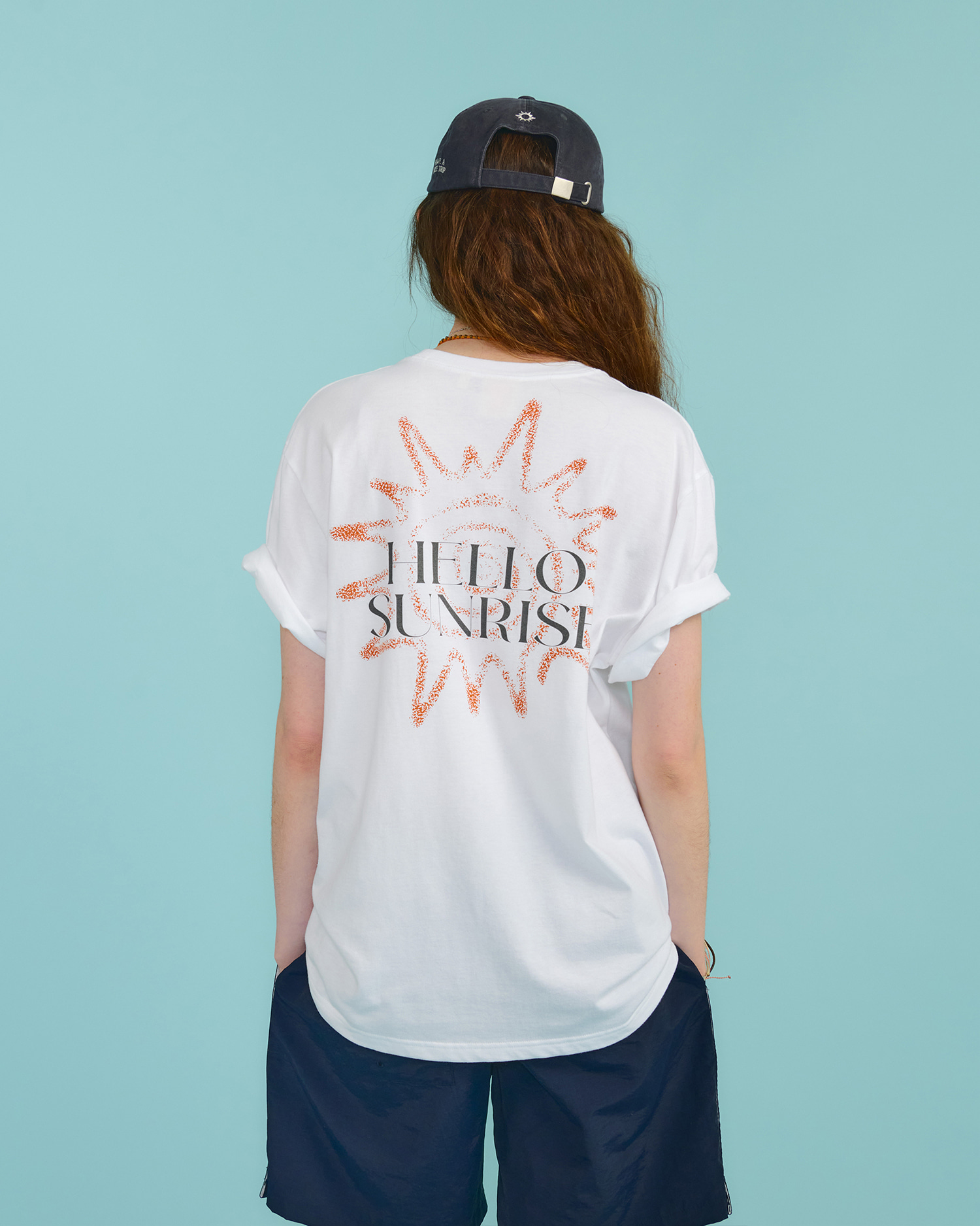 HS Sunburst Icon Tee _White - Hello Sunrise