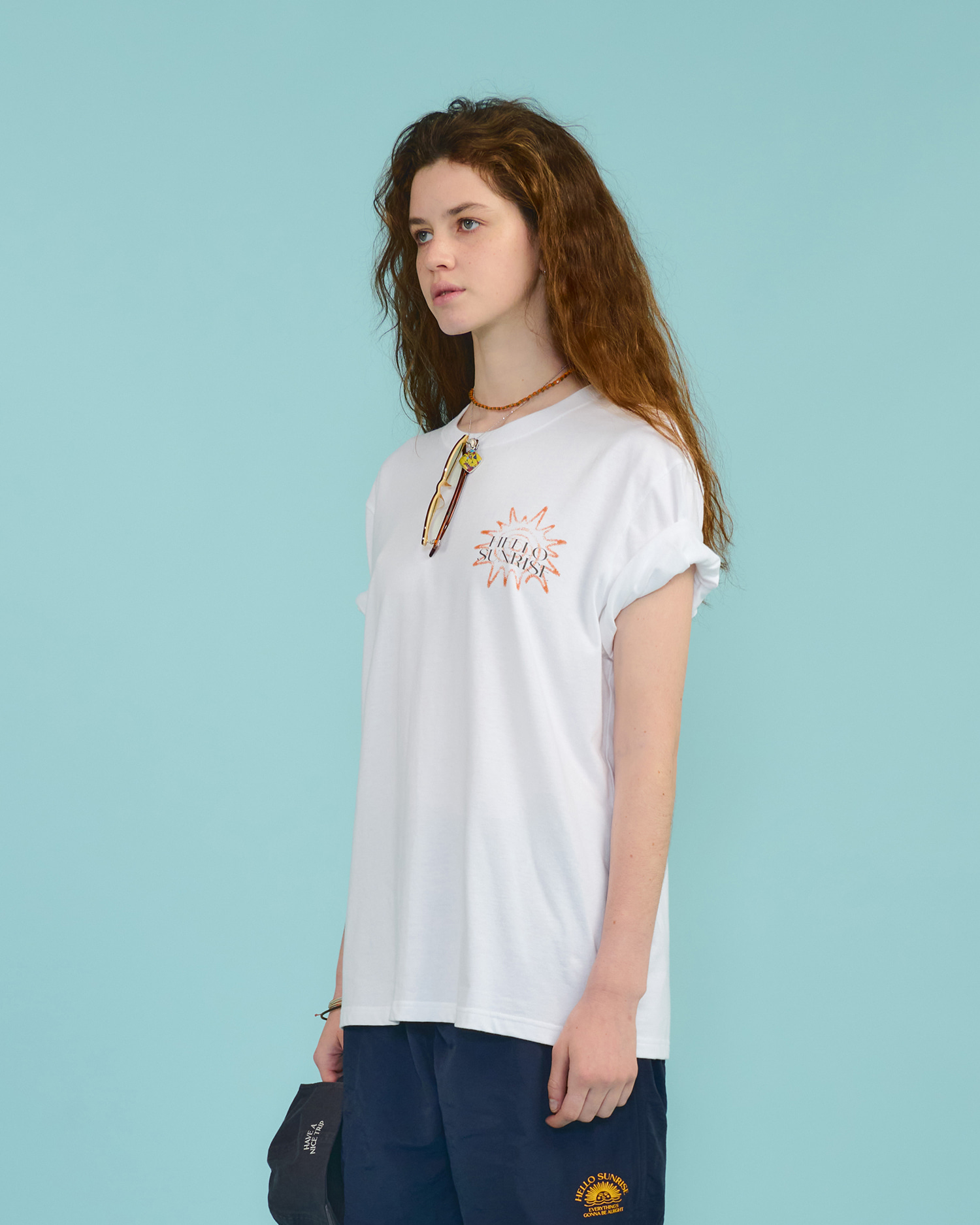 HS Sunburst Icon Tee _White - Hello Sunrise