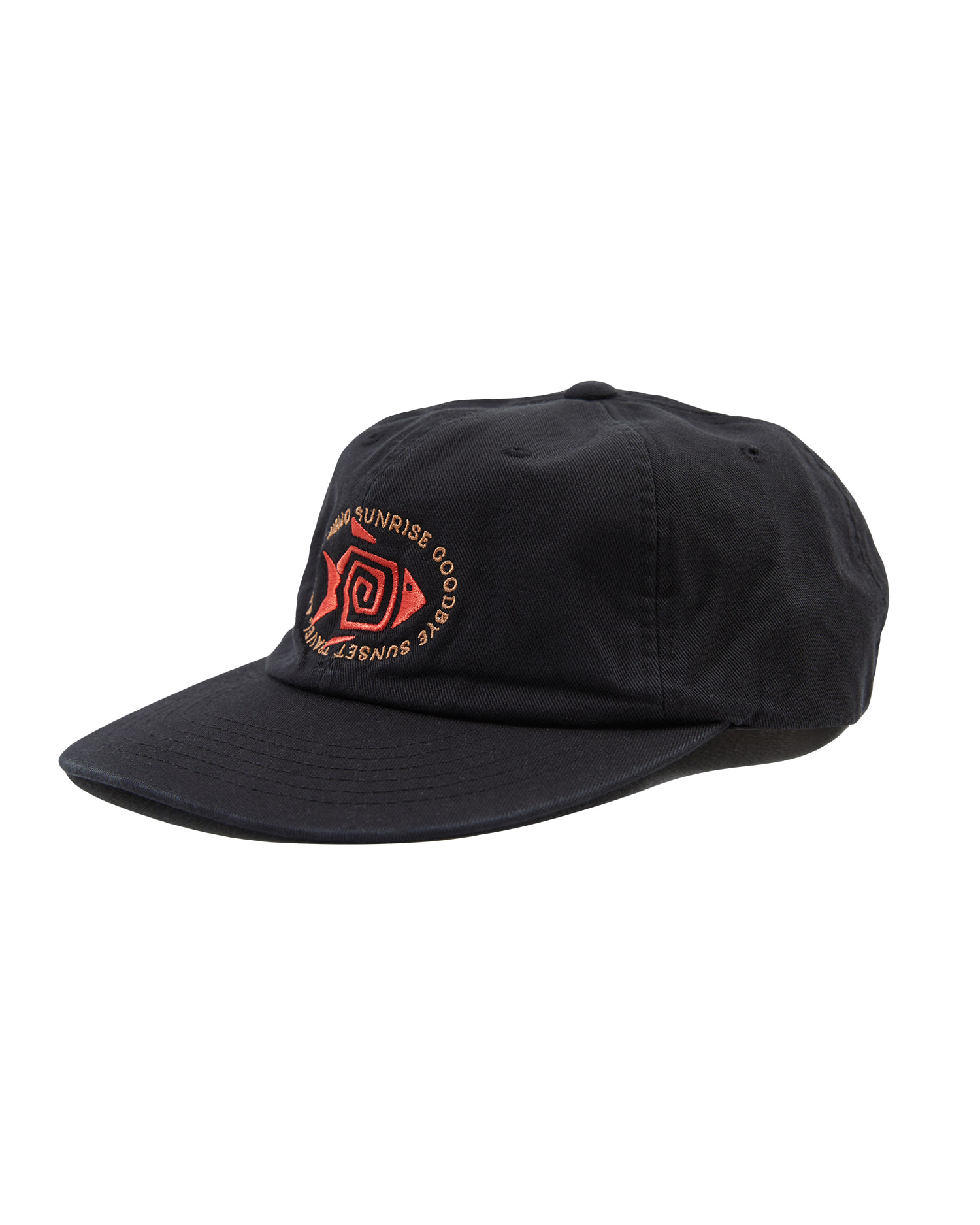Fish Oval Logo Relaxed Fit 6P Cap_Black - Hello Sunrise