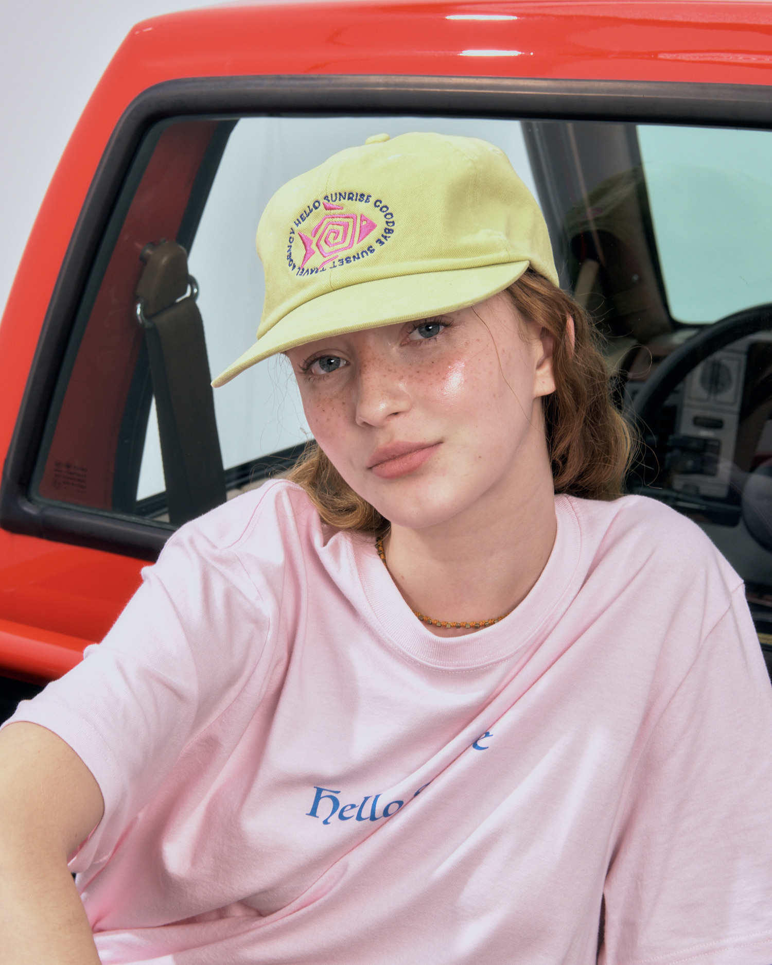 【HELLO SUNRISE】 Fish Logo Relaxed Fit 5Panel Cap /追跡付 헬로선라이즈