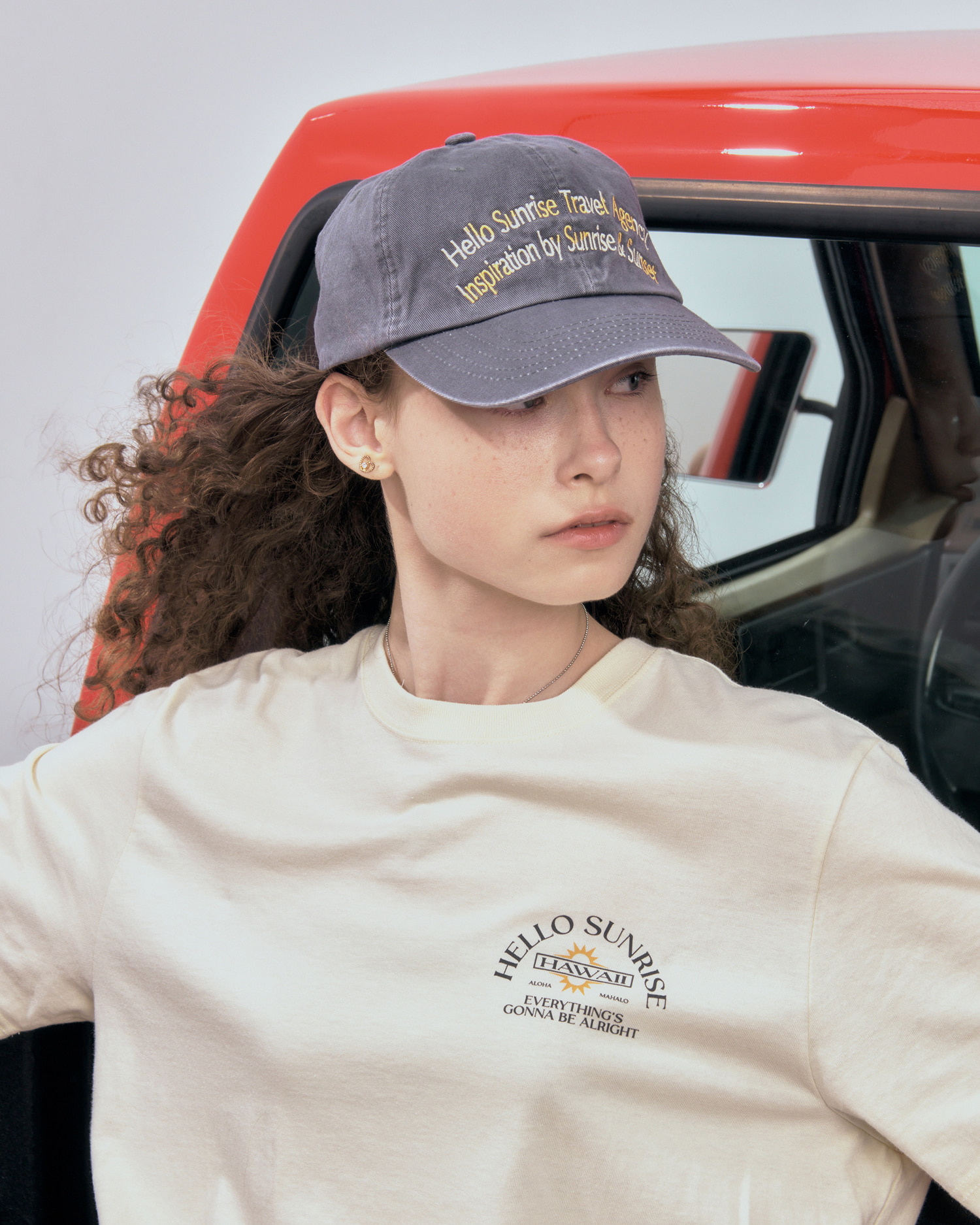 【Hello Sunrise】B&Y X HS Ribbon Logo Ball Cap〜キャップ Ball Cap - Hello Sunrise
