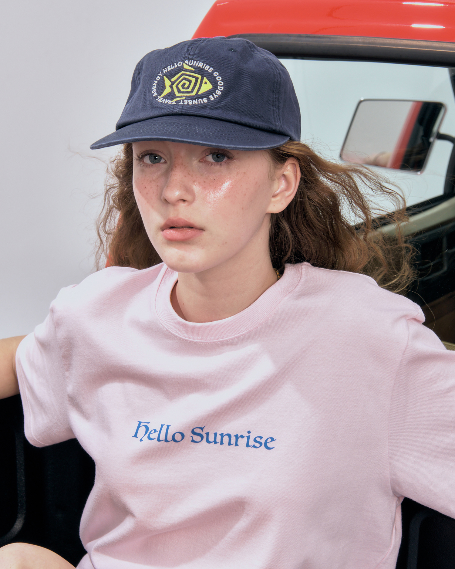 【HELLO SUNRISE】 Fish Logo Relaxed Fit 5Panel Cap /追跡付 헬로선라이즈
