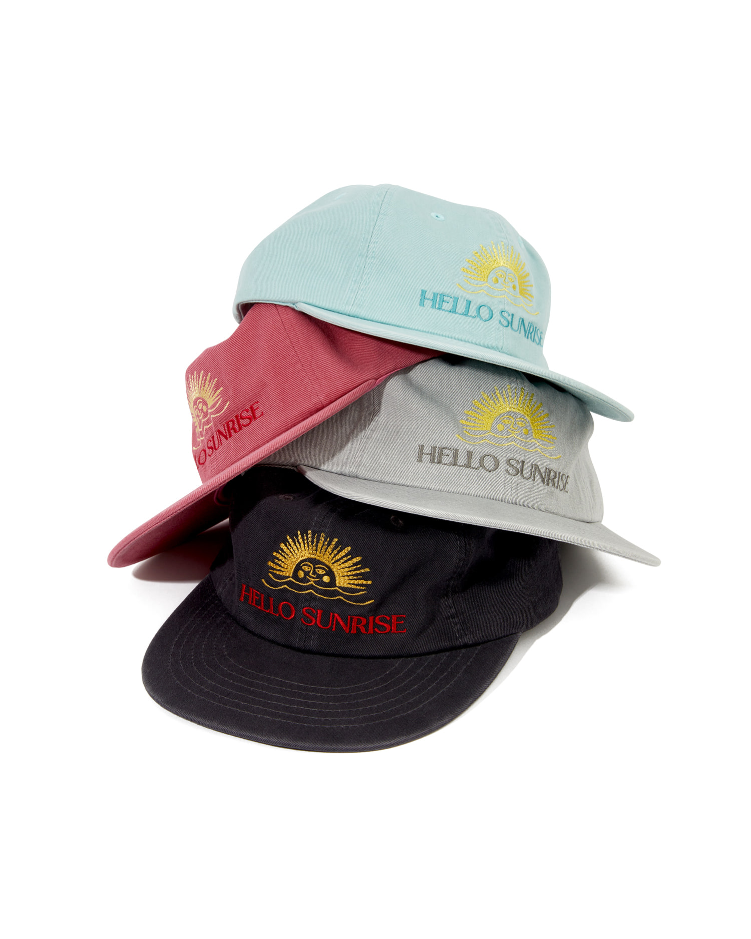 HELLO■Washed Two Tone Logo 6panel Cap_Pink Washed Two Tone Logo 6panel Cap_Pink - Hello Sunrise