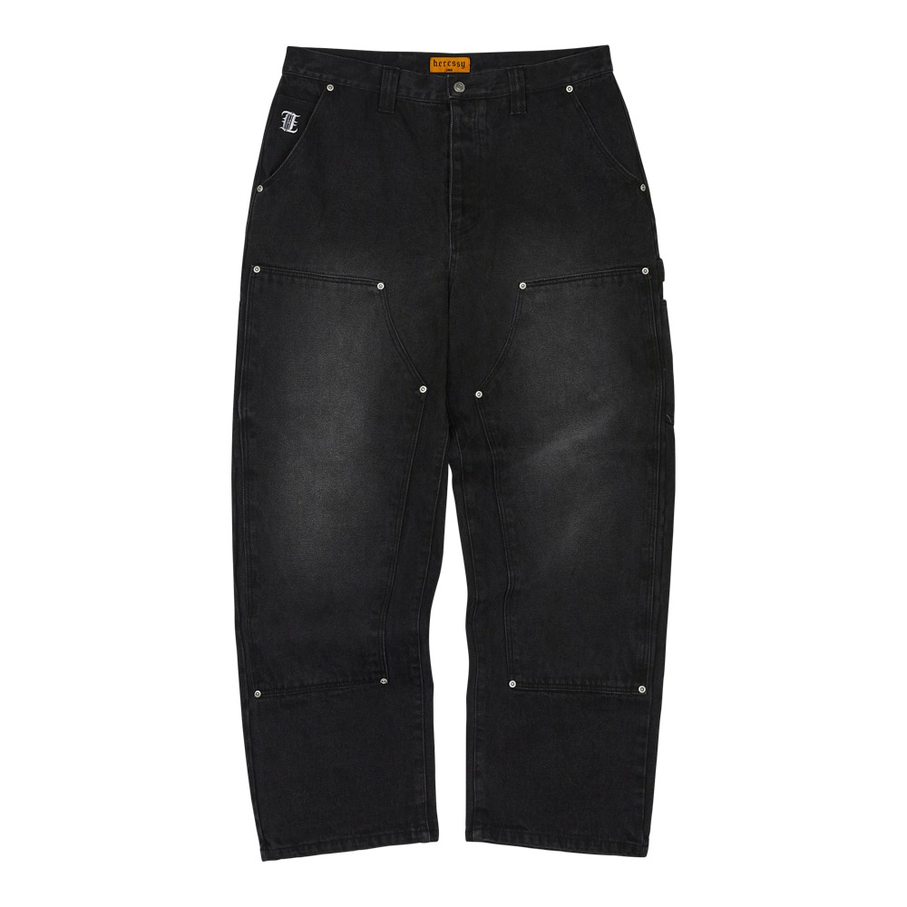 Baggy double knee pants black