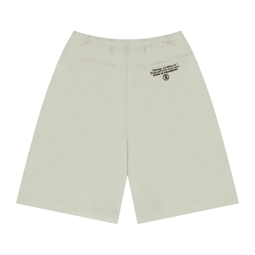 F*CK OFF BIO SHORT PANTS CREAM