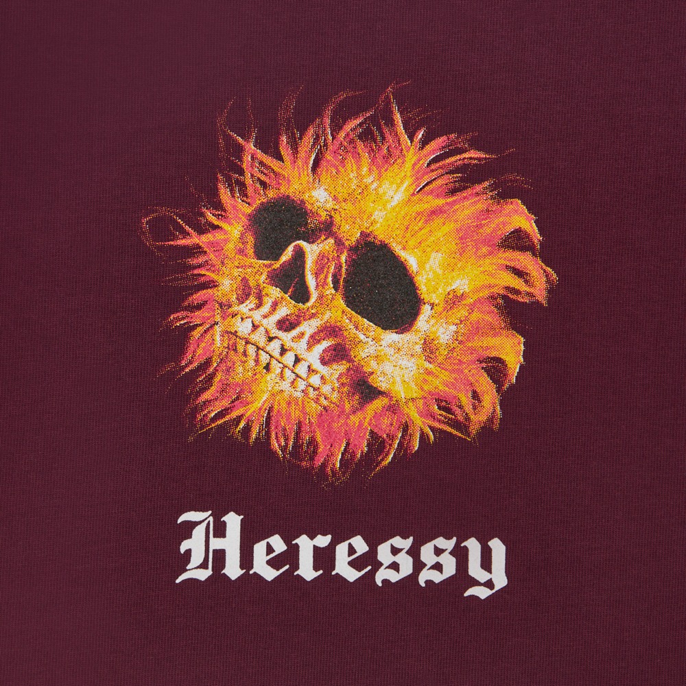 FLAME SKULL TEE BURGUNDY