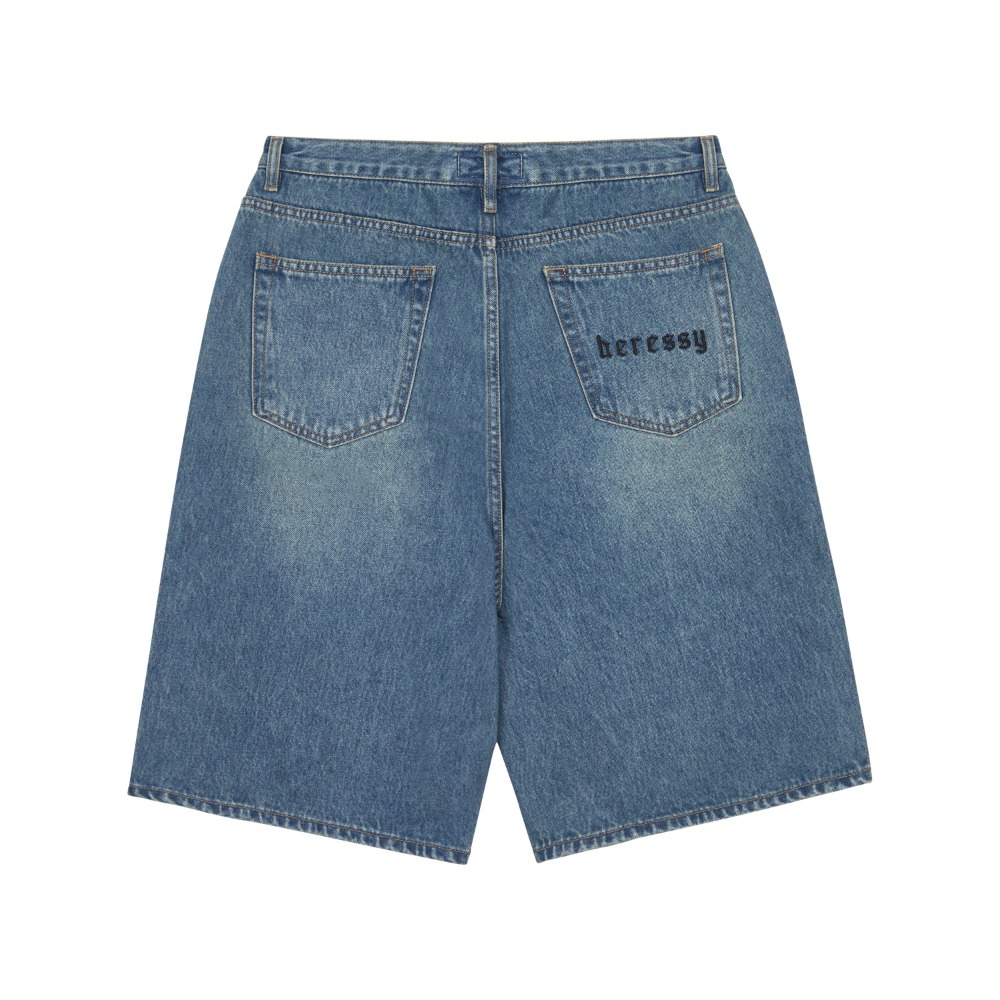 Heressy baggy short denim pants blue