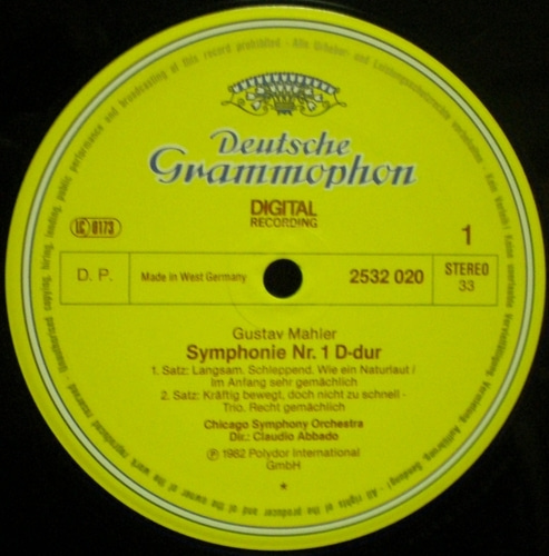 Mahler - Symphony No.1 - Claudio Abbado 중고 수입 오리지널 아날로그 LP