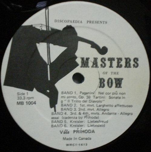 Vasa Prihoda - Masters of The Bow 중고 수입 오리지널 아날로그 LP