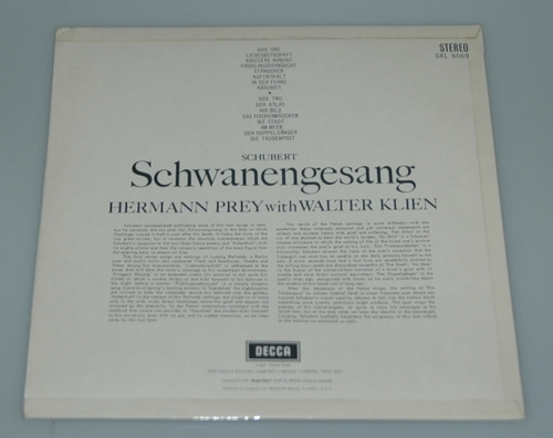 Schubert - Schwanengesang - Hermann Prey