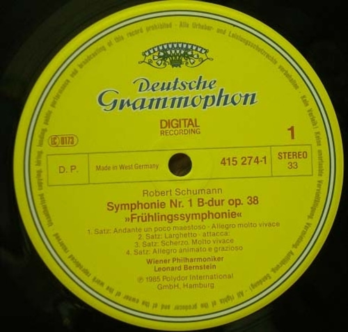 Schumann-Symphony Nos.1&amp;4- Leonard Bernstein 중고 수입 오리지널 아날로그 LP