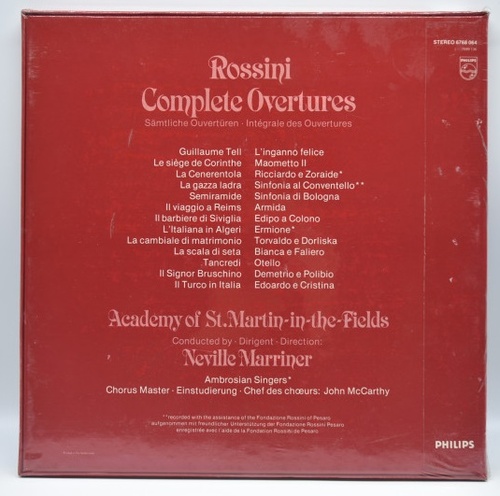 Rossini - Complete Overtures - Neville Marriner (4LP) 오리지널 미개봉