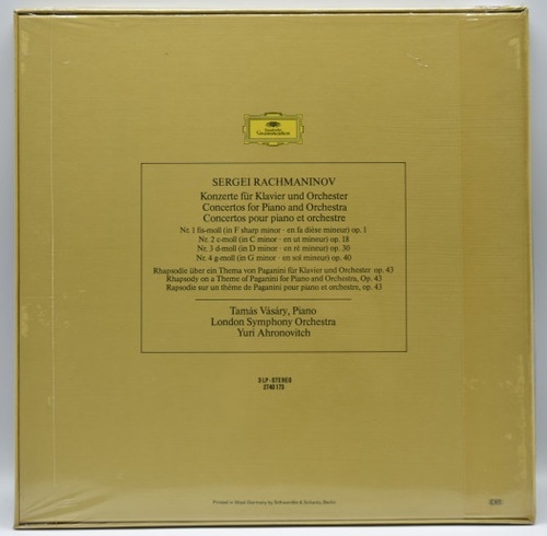 Rachmaninov - 4 Paino Concertos/Paganini Rhapsody - Tamas Vasary 3LP - 오리지널 미개봉