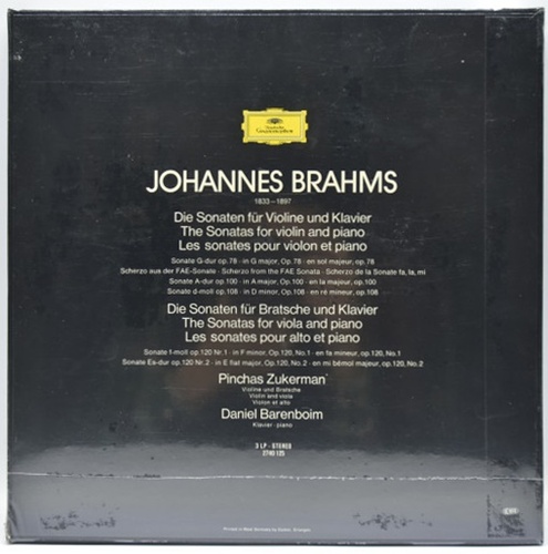 Brahms - Violin Sonata 전곡 외 - Pinchas Zukerman  3LP 오리지널 미개봉