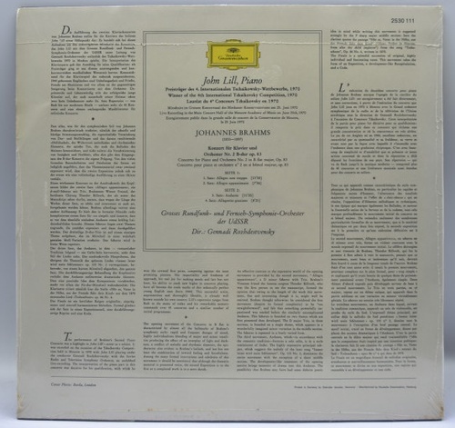 Brahms - Piano Concerto No.2 - John Lill 오리지널 미개봉 LP