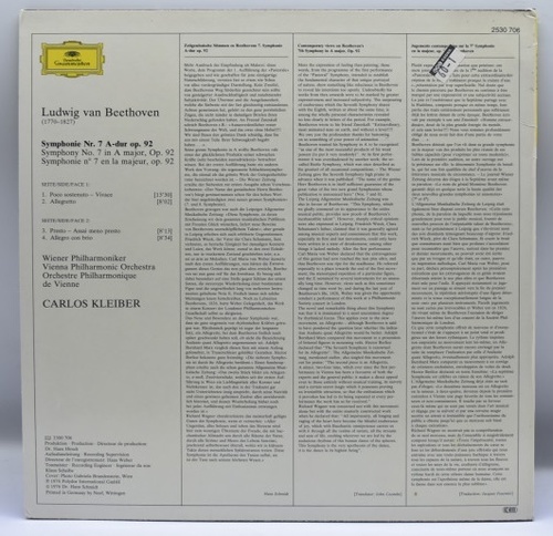 Beethoven - Symphony No.7 - Carlos Kleiber 중고 수입 오리지널 아날로그 LP