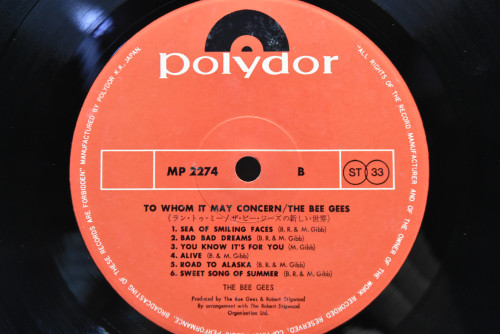 Bee Gees [비지스] - To Whom It May Concert ㅡ 중고 수입 오리지널 아날로그 LP