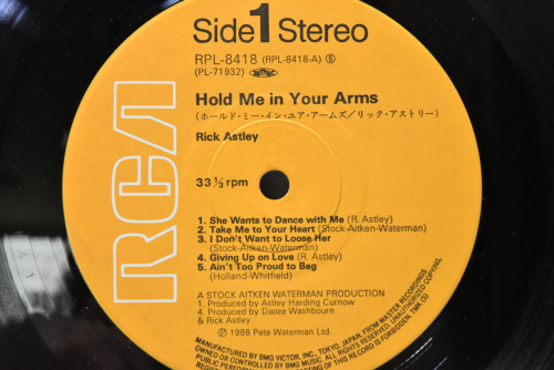 Rick Astley [릭 애슬리] ‎- Hold Me In Your Arms - 중고 수입 오리지널 아날로그 LP