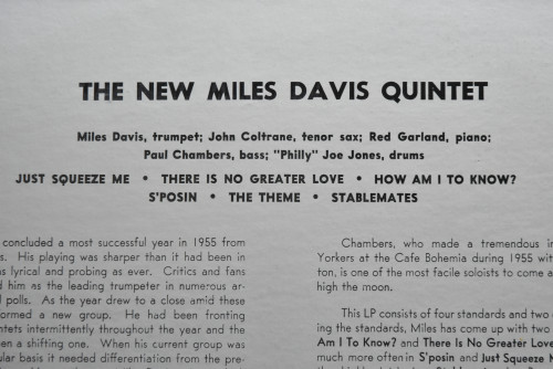 The Miles Davis Quintet [마일스 데이비스] - (OJC) Miles - 중고 수입 오리지널 아날로그 LP