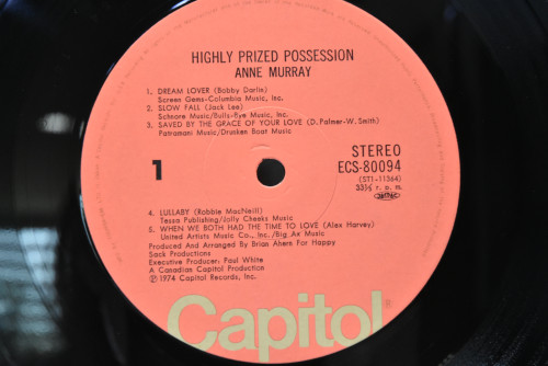 Anne Murray [앤 머레이] ‎- Highly Prized Possession - 중고 수입 오리지널 아날로그 LP