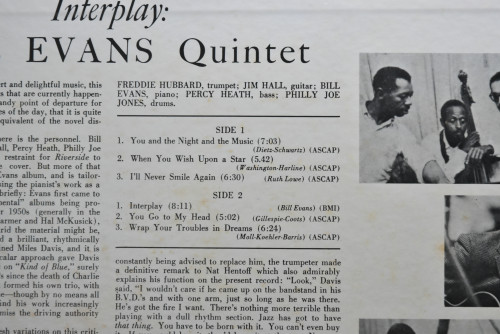 Bill Evans Quintet [빌 에반스] ‎- Interplay  - 중고 수입 오리지널 아날로그 LP