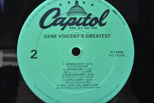 Gene Vincent [진 빈센트] - Gene Vincent&#039;s Greatest ㅡ 중고 수입 오리지널 아날로그 LP