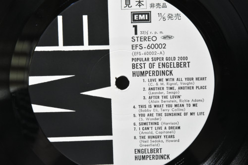 Engelbert Humperdinck [잉글버트 험퍼딩크] - Best Of Engekbert Humperdinck (PROMO) ㅡ 중고 수입 오리지널 아날로그 LP