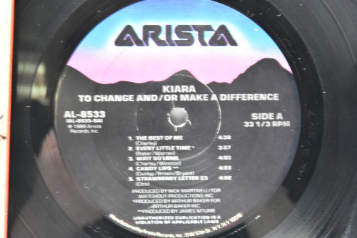 Kiara - To Change And / Or Make A Difference ㅡ 중고 수입 오리지널 아날로그 LP