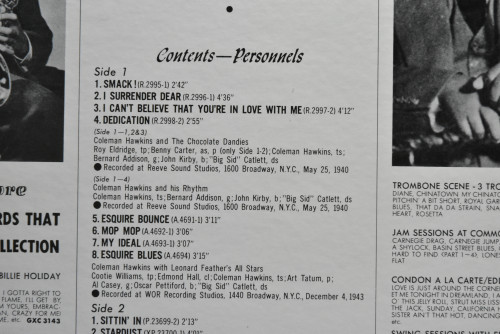 Coleman Hawkins / Chu Berry [콜맨 호킨스, 츄 베리] ‎- The Big Sounds Of Coleman Hawkins &amp; Chu Berry - 중고 수입 오리지널 아날로그 LP