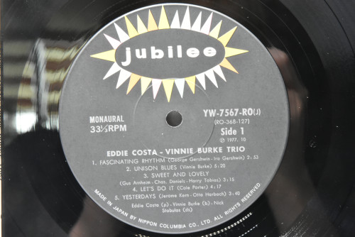 Eddie Costa - Vinnie Burke Trio [에디 코스타] ‎- Eddie Costa - Vinnie Burke Trio - 중고 수입 오리지널 아날로그 LP
