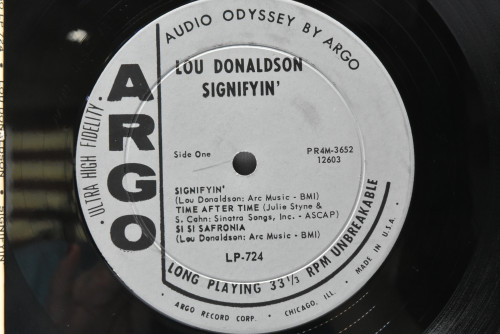 Lou Donaldson [루 도날드슨] ‎- Signifyin&#039; - 중고 수입 오리지널 아날로그 LP