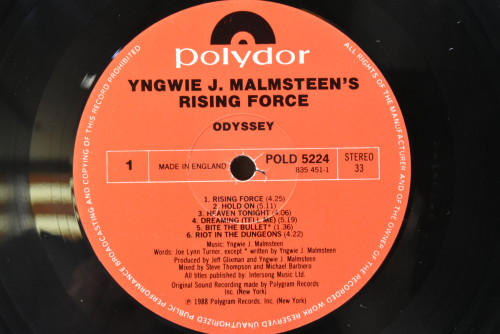 Yngwie J. Malmsteen&#039;s Rising Force [잉위 맘스틴, 잉베이 맘스틴] - Odyssey ㅡ 중고 수입 오리지널 아날로그 LP