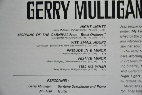 Gerry Mulligan [게리 멀리건] ‎- Night Lights - 중고 수입 오리지널 아날로그 LP