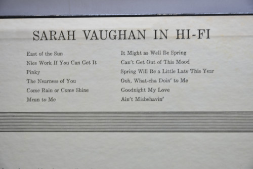 Sarah Vaughan [사라 본] ‎- Sarah Vaughan In Hi-Fi - 중고 수입 오리지널 아날로그 LP