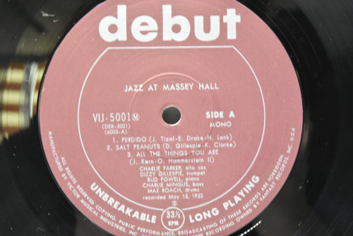 The Quintet [찰리 파커, 디지 길레스피, 버드 파웰, 맥스 로치, 찰스 밍거스] ‎- Jazz At Massey Hall - 중고 수입 오리지널 아날로그 LP