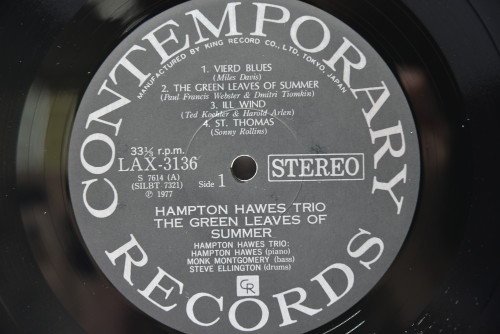 Hampton Hawes Trio [햄프턴 호스] ‎- The Green Leaves Of Summer  - 중고 수입 오리지널 아날로그 LP