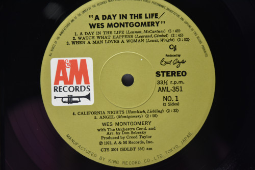 Wes Montgomery [웨스 몽고메리] ‎- A Day In The Life - 중고 수입 오리지널 아날로그 LP