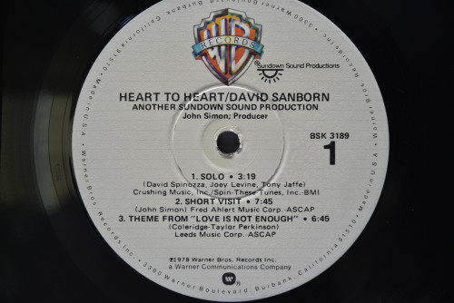 David Sanborn [데이비드 샌본] ‎- Heart To Heart - 중고 수입 오리지널 아날로그 LP