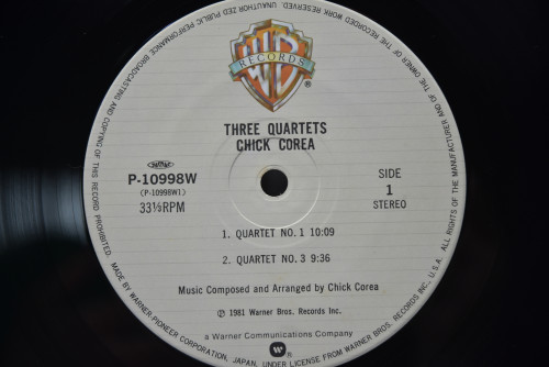 Chick Corea [칙 코리아]‎ - Three Quartets - 중고 수입 오리지널 아날로그 LP