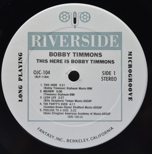 Bobby Timmons [보비 티먼스] – This Here Is Bobby Timmons - 중고 수입 오리지널 아날로그 LP