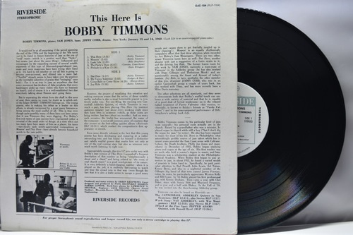 Bobby Timmons [보비 티먼스] – This Here Is Bobby Timmons - 중고 수입 오리지널 아날로그 LP