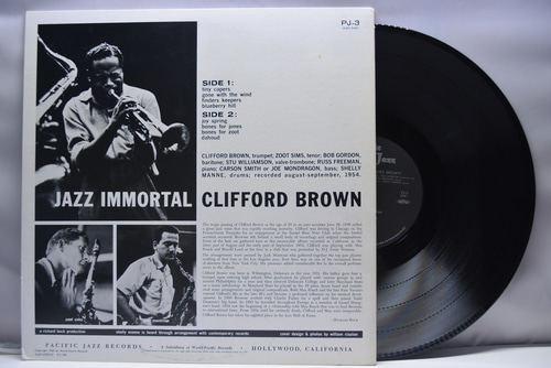 Clifford Brown Featuring Zoot Sims [클리포드 브라운, 주트 심스] ‎- Jazz Immortal - 중고 수입 오리지널 아날로그 LP