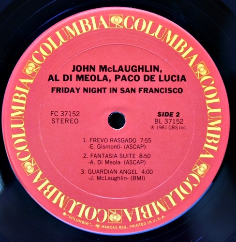 Al Di Meola / John McLaughlin / Paco De Lucia [알 디 미올라, 존 맥러플린, 파코 데 루시아] – Friday Night In San Francisco - 중고 수입 오리지널 아날로그 LP