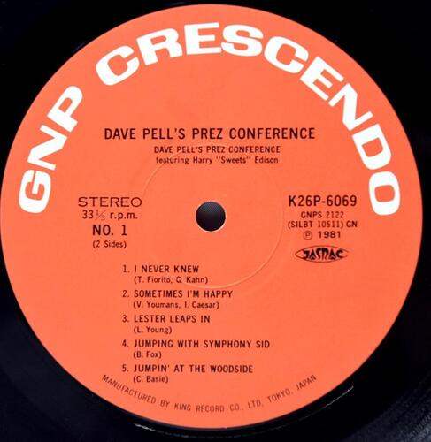 Dave Pell Featuring Harry Edison [데이브 펠, 해리 에디슨] – Dave Pell&#039;s Prez Conference - 중고 수입 오리지널 아날로그 LP