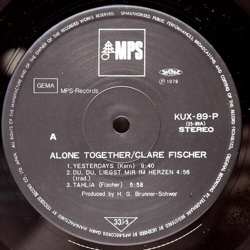 Clare Fischer [클레어 피셔] - Alone Together - 중고 수입 오리지널 아날로그 LP