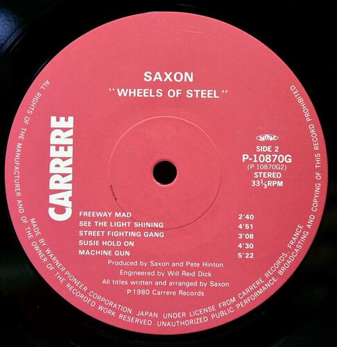 Saxon [색슨] - Wheels Of Steel ㅡ 중고 수입 오리지널 아날로그 LP