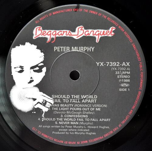 Peter Murphy [피터 머피] – Should The World Fail To Fall Apart ㅡ 중고 수입 오리지널 아날로그 LP